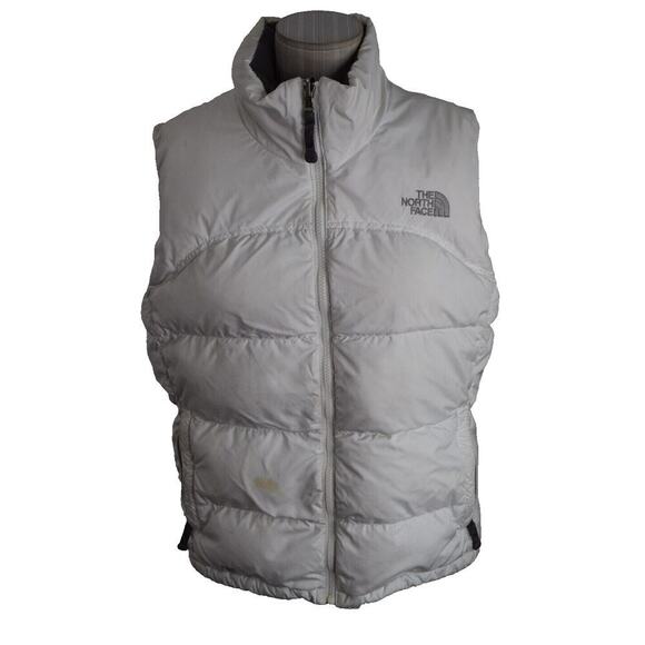 North Face 700 Quilted Puffer Vest Jacket Womens Medium White Goose Down *READ* - Picture 1 of 8